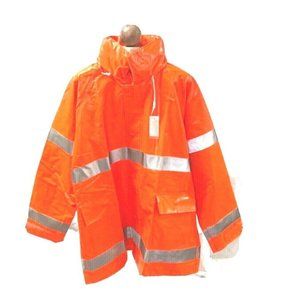 Tingley J53129 Orange Comfort-Brite Rain Jacket Hi-Vis Flame Resistant Sz  2XL